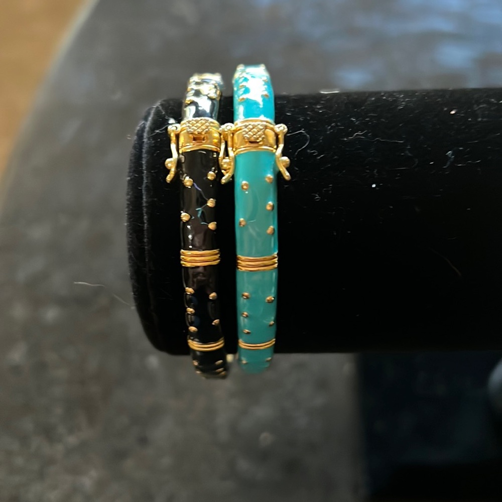 Enameled bangle bracelets higher end jewelry